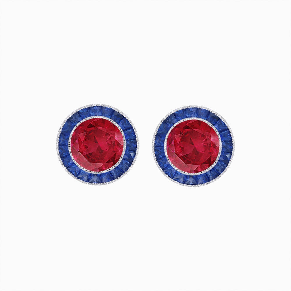 Art Deco Inspired Stud Target Earrings