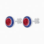 Load image into Gallery viewer, Art Deco Inspired Stud Target Earrings