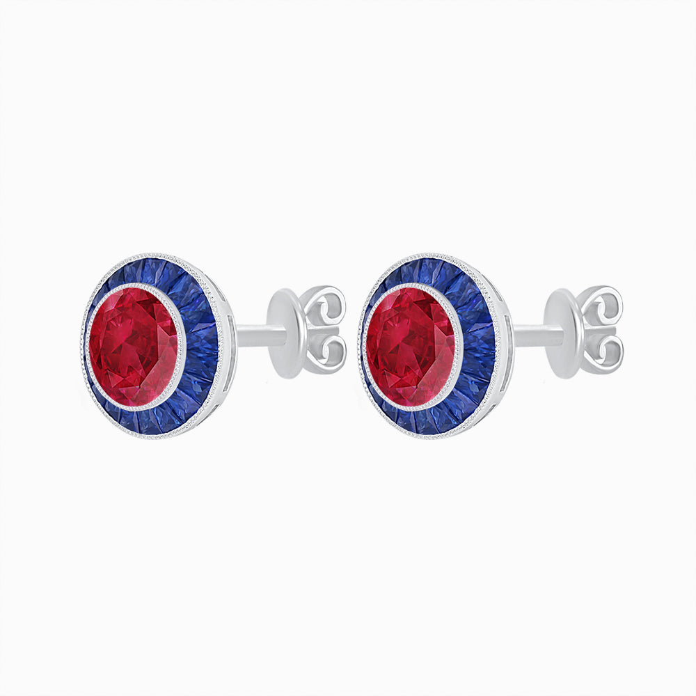 Art Deco Inspired Stud Target Earrings
