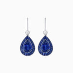 Load image into Gallery viewer, Pear-Shaped Halo Gemstone and Diamond Mounting Earrings