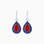 Load image into Gallery viewer, Pear-Shaped Halo Gemstone and Diamond Mounting Earrings