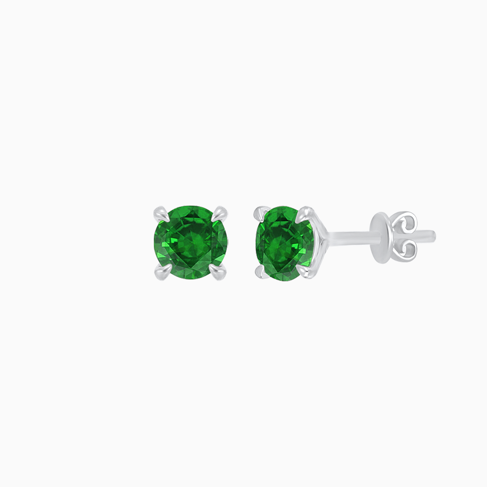 Convertible Round Stud Earrings with Diamond Accent Jackets