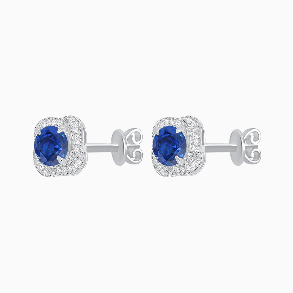 Convertible Round Stud Earrings with Diamond Accent Jackets