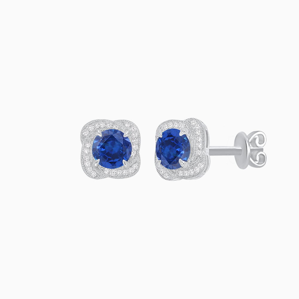 Convertible Round Stud Earrings with Diamond Accent Jackets