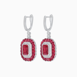 Load image into Gallery viewer, Art Deco Style Emerald Cut Earrings with Gemstones