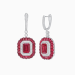 Load image into Gallery viewer, Art Deco Style Emerald Cut Earrings with Gemstones