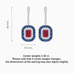 Load image into Gallery viewer, Art Deco Style Emerald Cut Earrings with Gemstones