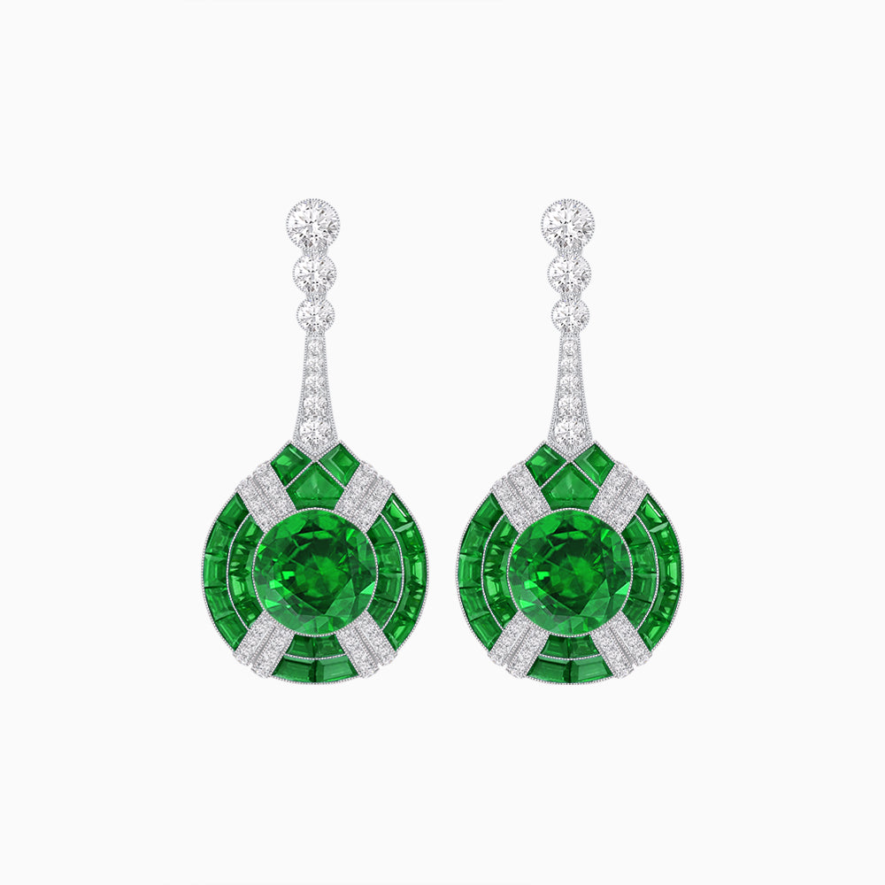 Art Deco Style Diamond & Gemstone Drop Earring Mountings