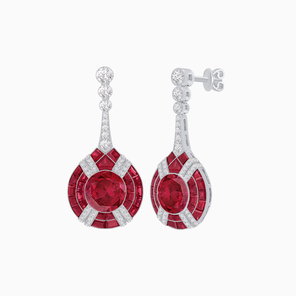 Art Deco Style Diamond & Gemstone Drop Earring Mountings