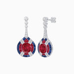 Load image into Gallery viewer, Art Deco Style Diamond &amp; Gemstone Drop Earring Mountings