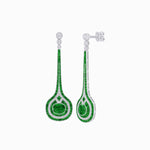 Load image into Gallery viewer, Art Deco Inspired Diamond Drop Earrings With Gemstone