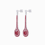 Load image into Gallery viewer, Art Deco Inspired Diamond Drop Earrings With Gemstone