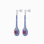 Load image into Gallery viewer, Art Deco Inspired Diamond Drop Earrings With Gemstone
