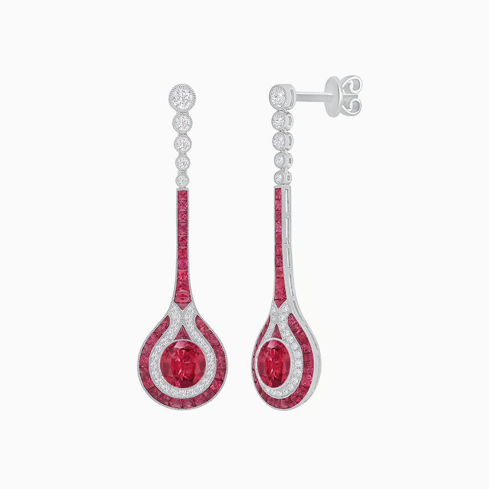Ottoman Style Tulip Earrings Mounting with Diamond and Gemstone