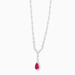 Load image into Gallery viewer, Art Deco Inspired Pear-Shaped Drop Necklace with Diamond Accents