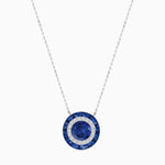 Load image into Gallery viewer, Art Deco Inspired Round Double Halo Necklace