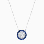 Load image into Gallery viewer, Art Deco Inspired Round Double Halo Necklace