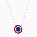 Load image into Gallery viewer, Art Deco Inspired Round Double Halo Necklace