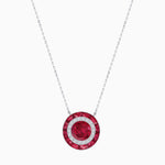 Load image into Gallery viewer, Art Deco Inspired Round Double Halo Necklace