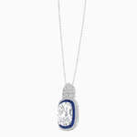 Load image into Gallery viewer, Art Deco Inspired Cushion Cut Double Halo Pendant with Fan Bail
