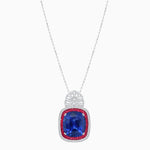Load image into Gallery viewer, Art Deco Inspired Cushion Cut Double Halo Pendant with Fan Bail