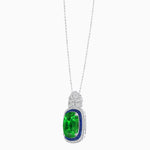 Load image into Gallery viewer, Art Deco Inspired Cushion Cut Double Halo Pendant with Fan Bail