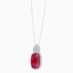 Load image into Gallery viewer, Art Deco Inspired Cushion Cut Double Halo Pendant with Fan Bail
