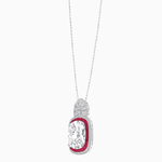Load image into Gallery viewer, Art Deco Inspired Cushion Cut Double Halo Pendant with Fan Bail