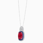 Load image into Gallery viewer, Art Deco Inspired Cushion Cut Double Halo Pendant with Fan Bail