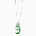 Load image into Gallery viewer, Art Deco Inspired Cushion Cut Double Halo Pendant with Fan Bail