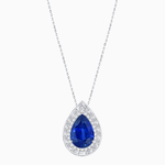 Load image into Gallery viewer, Art Deco Inspired Pear Shape Baguette-Cut Double Halo Pendant