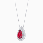 Load image into Gallery viewer, Art Deco Inspired Pear Shape Baguette-Cut Double Halo Pendant
