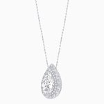 Load image into Gallery viewer, Art Deco Inspired Pear Shape Baguette-Cut Double Halo Pendant