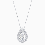 Load image into Gallery viewer, Art Deco Inspired Pear Shape Baguette-Cut Double Halo Pendant