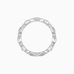 Load image into Gallery viewer, Art Deco Inspired Square Gemstone &amp; Diamond Stackable Full Eternity Band