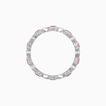 Load image into Gallery viewer, Art Deco Inspired Hand-Engraved Square Gemstone &amp; Diamond Stackable Eternity Band