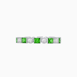 Load image into Gallery viewer, Art Deco Inspired Hand-Engraved Square Gemstone &amp; Diamond Stackable Eternity Band