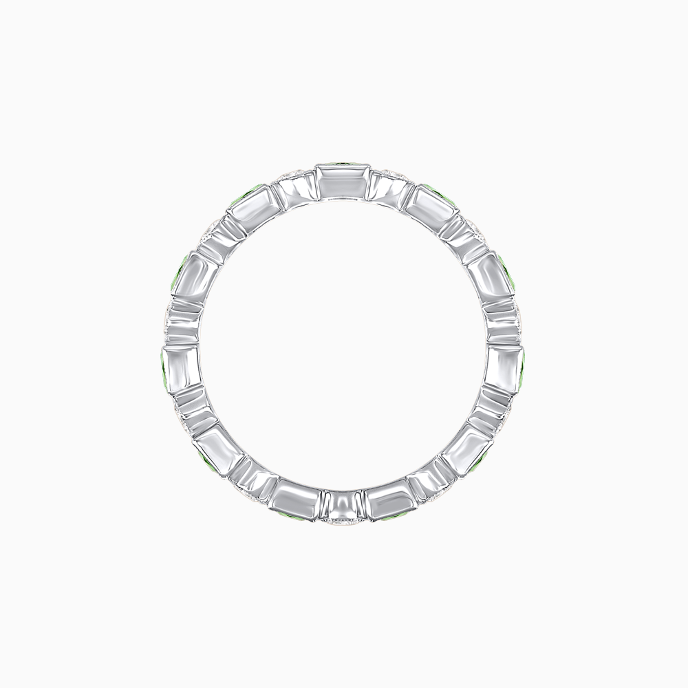 Art Deco Inspired Square Gemstone & Diamond Stackable Full Eternity Band