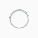 Load image into Gallery viewer, Art Deco Style Tsavorite and Diamond Half Eternity Band in 14K White Gold
