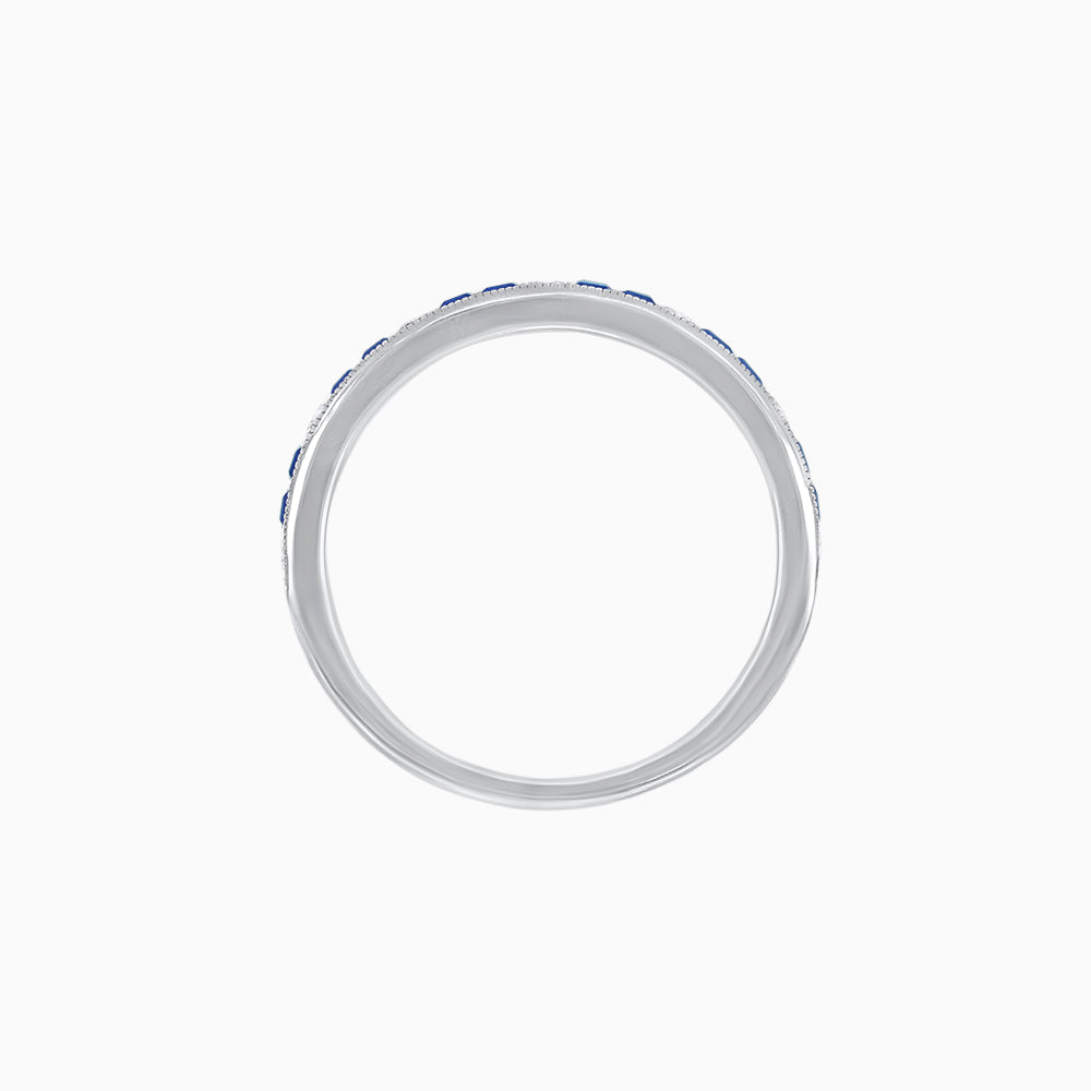 Art Deco Inspired Sapphire And Diamond Half Eternity Band