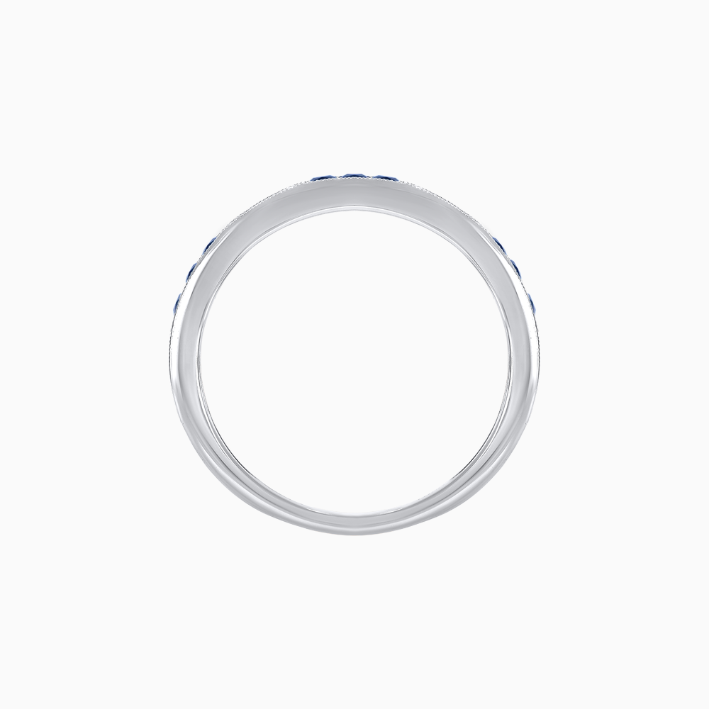 Art Deco Inspired Stackable Half Band with Princess-Cut Gemstones