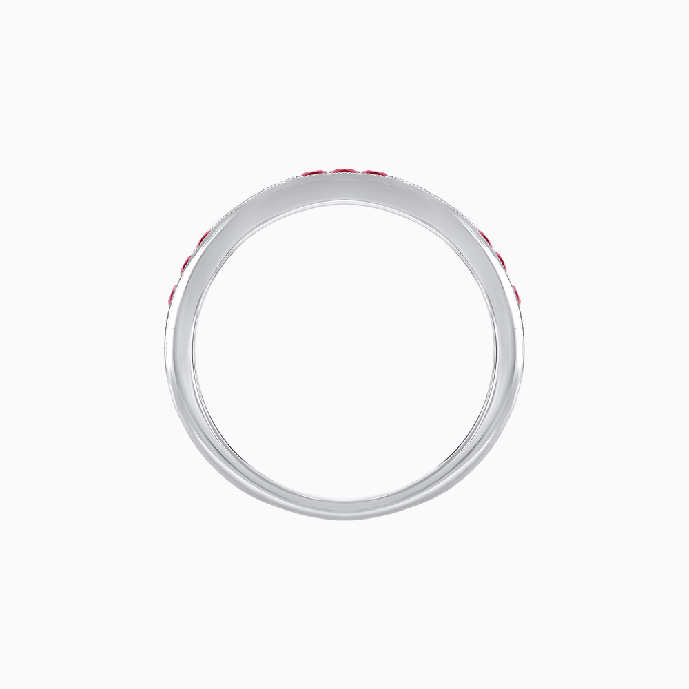 Art Deco Inspired Stackable Half Band with Princess-Cut Gemstones