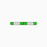 Load image into Gallery viewer, Art Deco Inspired Stackable Half Band with Princess-Cut Gemstones