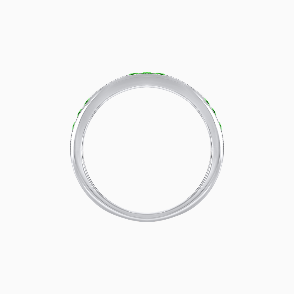 Art Deco Inspired Stackable Half Band with Princess-Cut Gemstones
