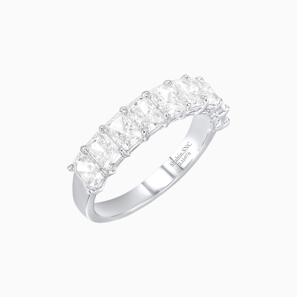 Customizable Radiant Cut Diamond Half Eternity Band