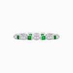 Load image into Gallery viewer, Art Deco Inspired Stackable Full Eternity Band with Geometric Gemstones