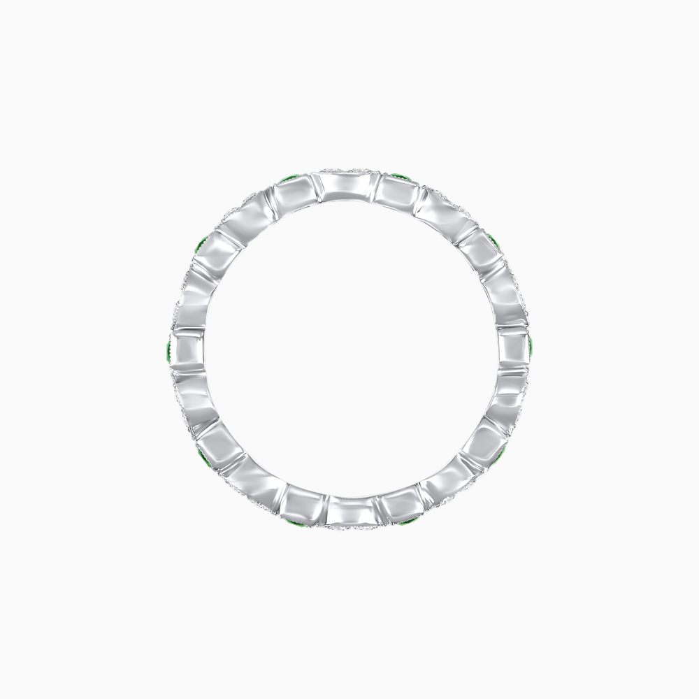 Art Deco Inspired Stackable Full Eternity Band with Geometric Gemstones
