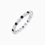 Load image into Gallery viewer, Art Deco Inspired Stackable Full Eternity Band with Geometric Gemstones