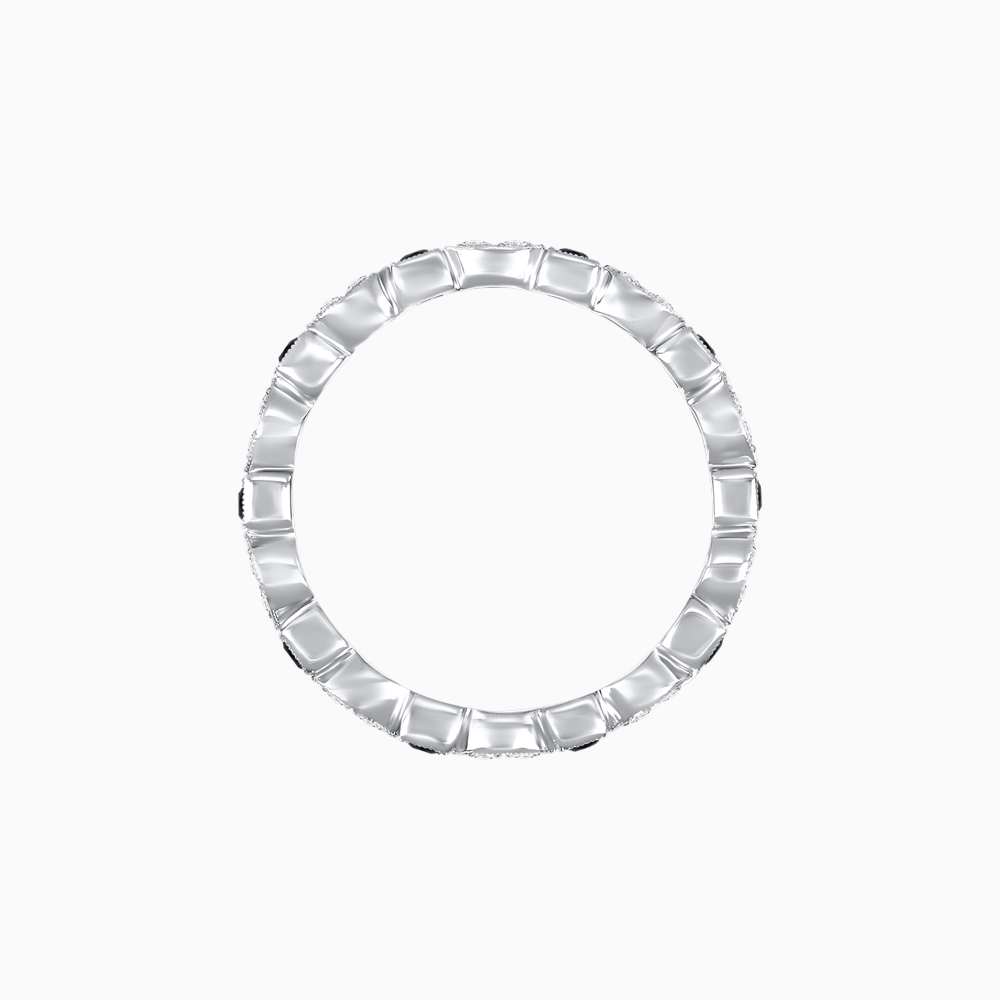 Art Deco Inspired Stackable Full Eternity Band with Geometric Gemstones