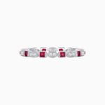 Load image into Gallery viewer, Art Deco Inspired Stackable Full Eternity Band with Geometric Gemstones